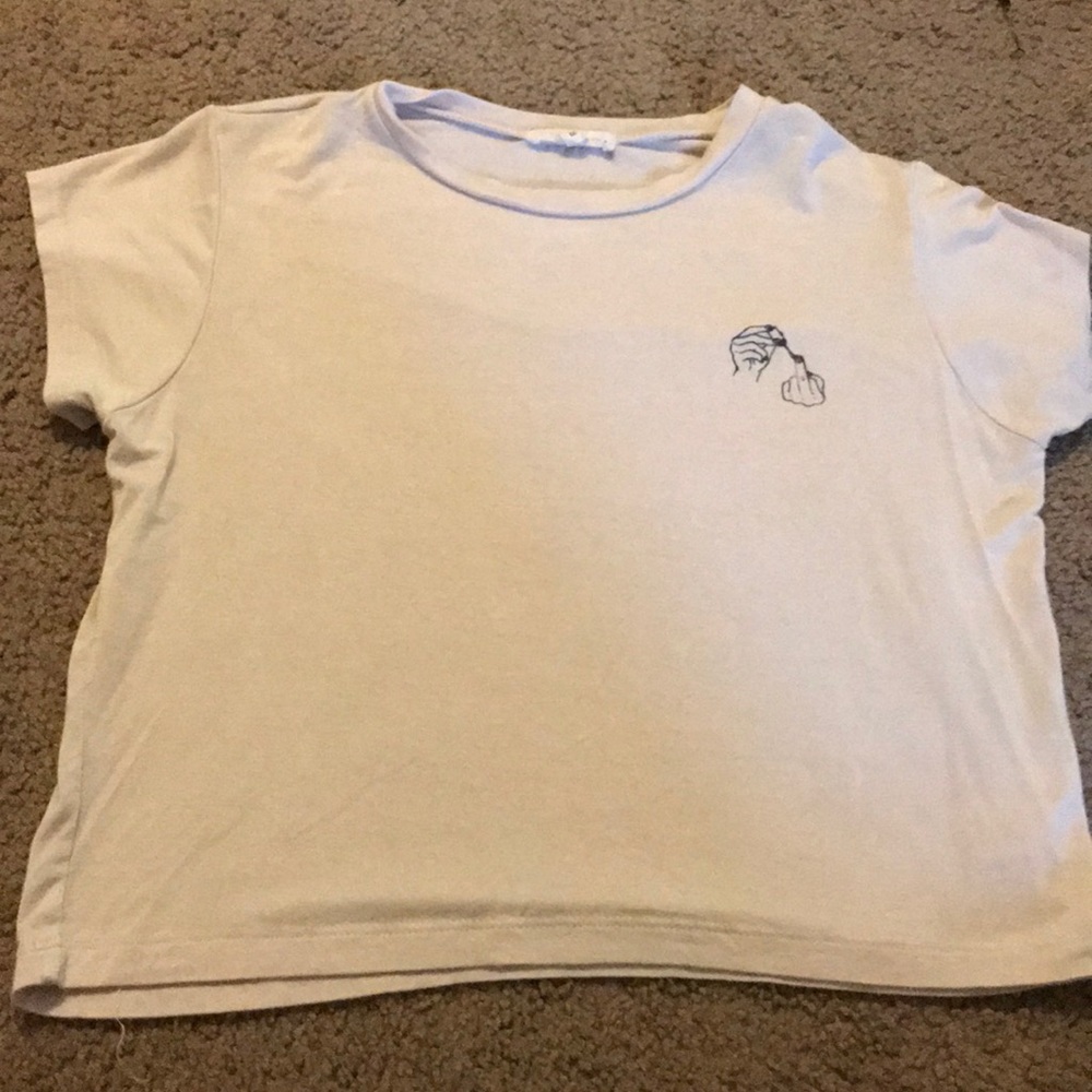 Painting middle finger crop top